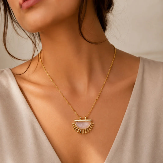 Dawn of Love Rose Quartz Necklace
