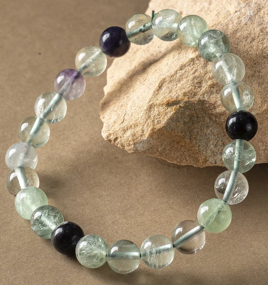 Natural Multi Fluorite Bracelet 8mm With Certificate
