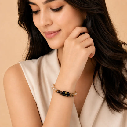 Pisces ( मीन राशि) (Citrine and Tiger Eye Zodiac Bracelet)