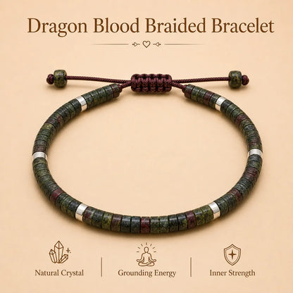 Dragon Blood Stone Braided Bracelet for Courage & Power