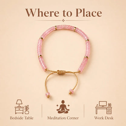 Rose Quartz Braided Bracelet (Heals Heart & Attracts Love)