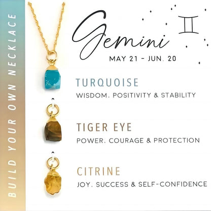 Raw Stone Zodiac Pendant Set