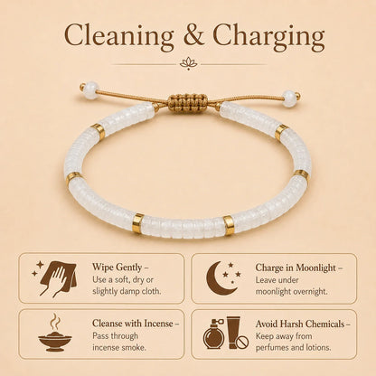 Clear Quartz Braided Bracelet for Empathy