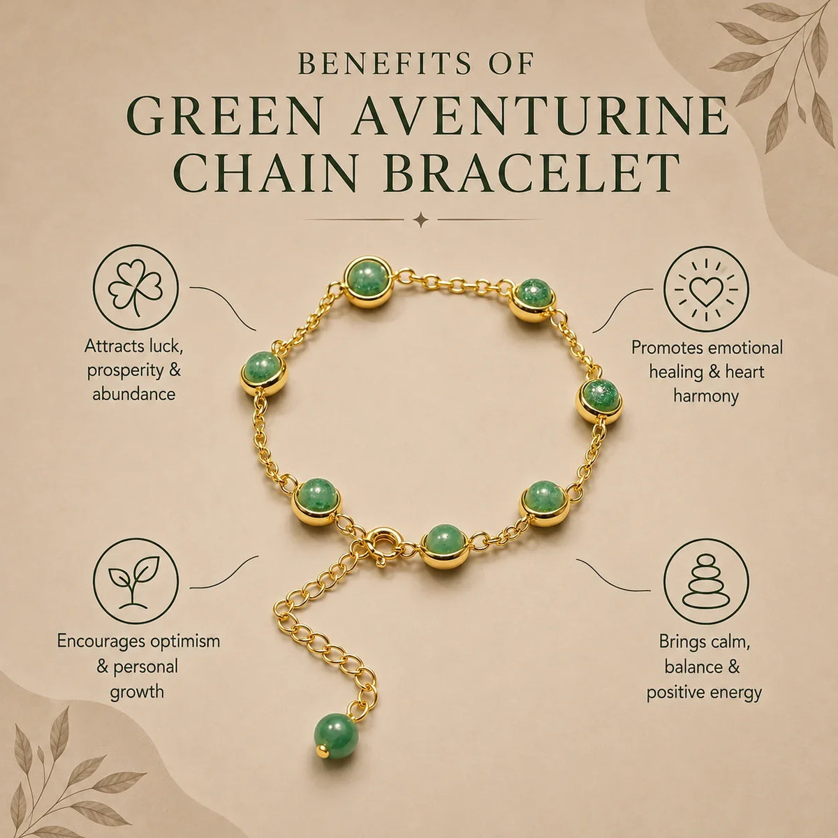 Green Aventurine Wealth Energy Chain Bracelet