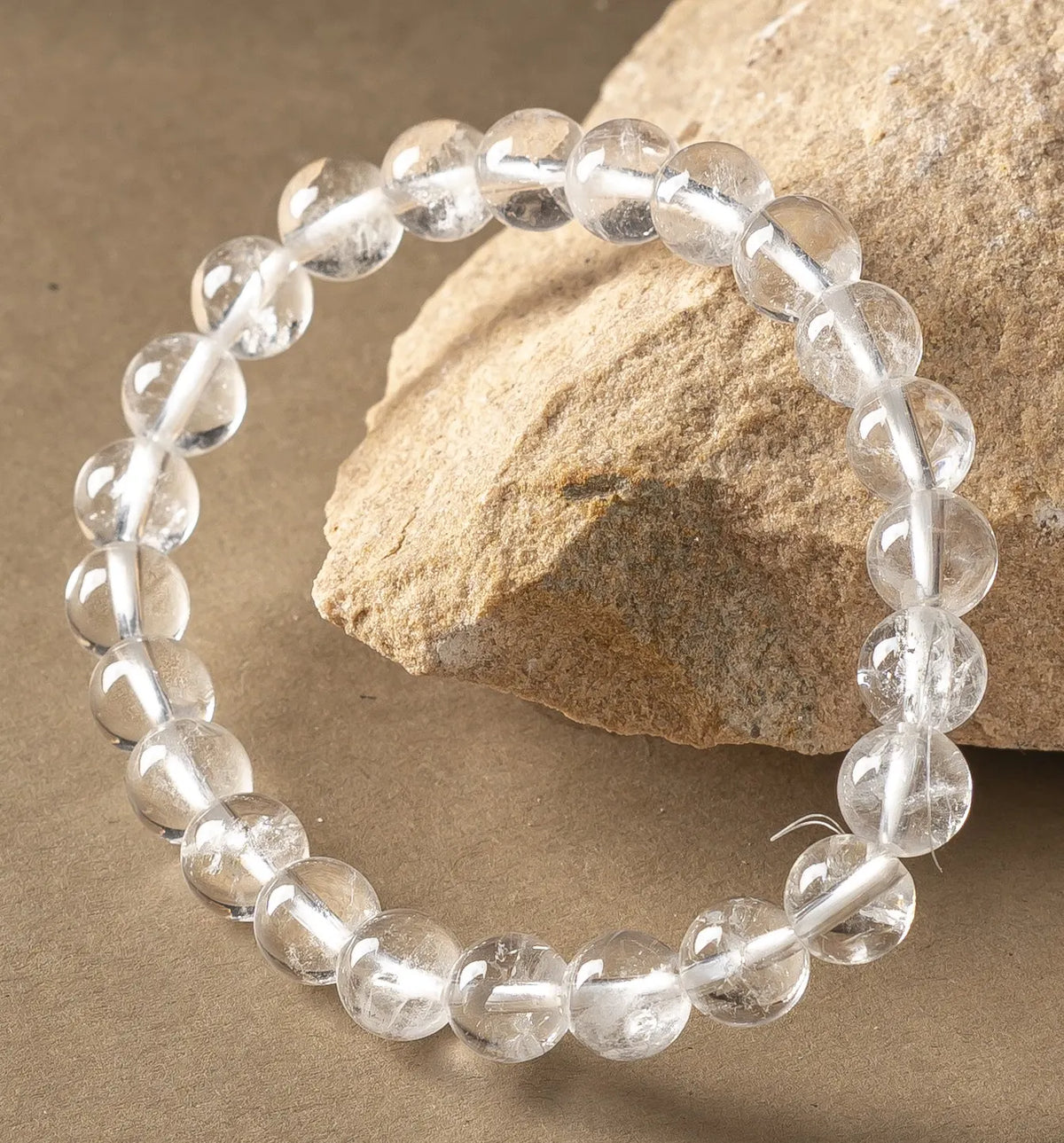 Clear Quartz Round 8MM Bead Bracelet for Mind & Soul Alignment