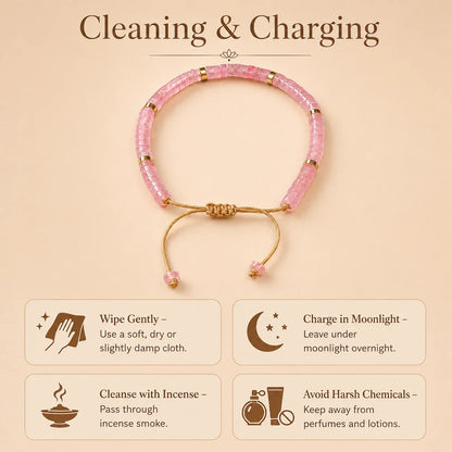 Rose Quartz Braided Bracelet (Heals Heart & Attracts Love)