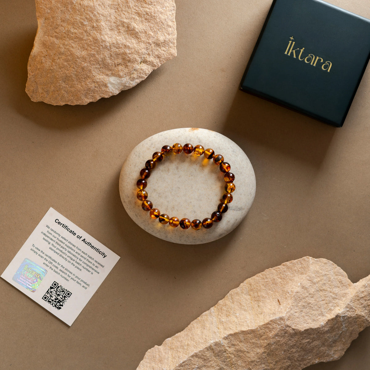Natural Amber AAA Bracelet 8MM With Certificate