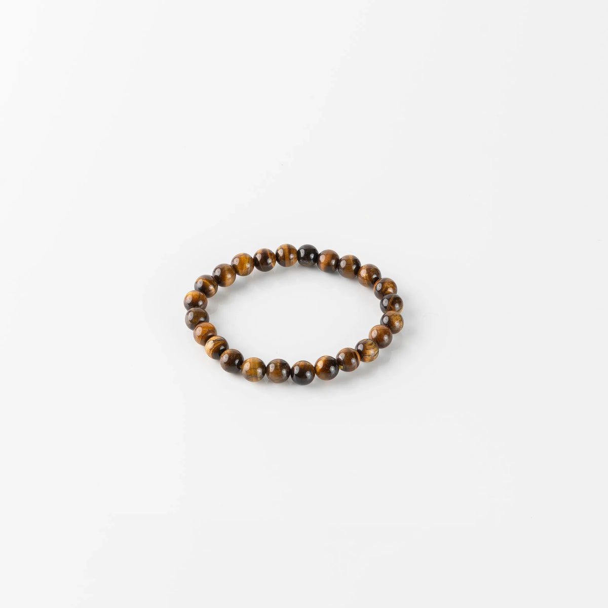 Tiger Eye 8MM rounded beads bracelet - Stone of Confidence, Courage & Focus