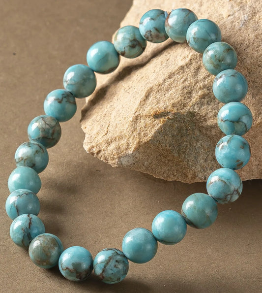 Natural African Turquoise Bracelet 8mm With Certificate
