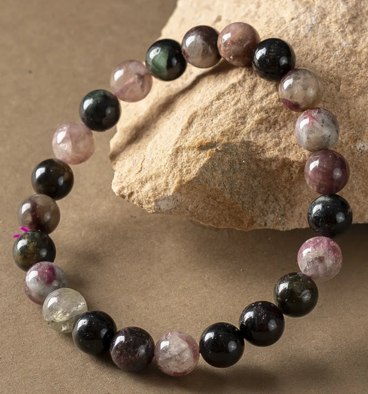 Natural Watermelon Tourmaline AAA Bracelet 8MM With Certificate