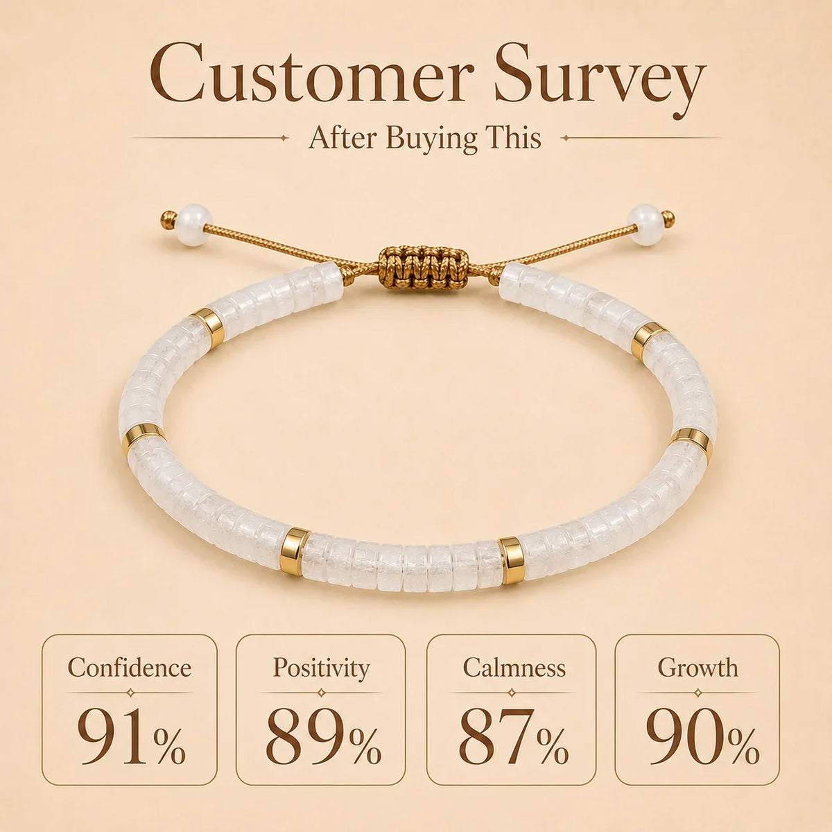Clear Quartz Braided Bracelet for Empathy