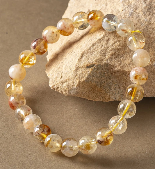 Citrine Round 8MM Bead Bracelet - Success & Abundance
