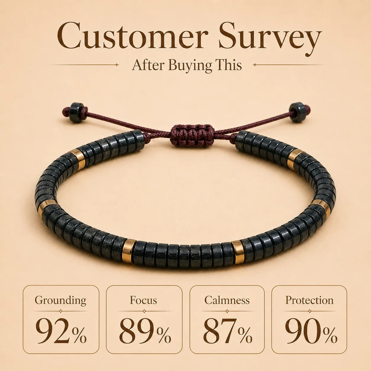 Hematite Braided Bracelet (For Strength, Stability, & Energetic)