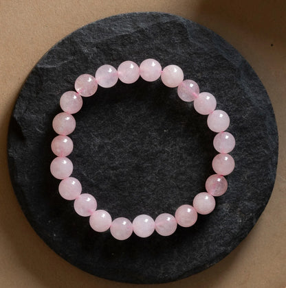 Rose Quartz Love Harmony Round 8MM Bead Bracelet