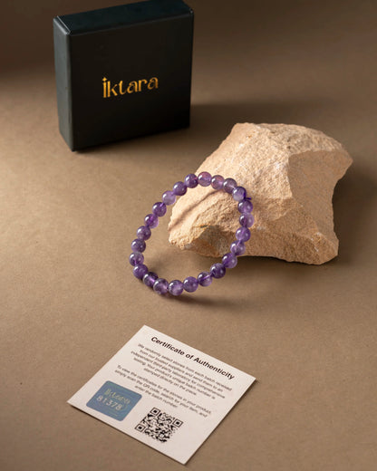Amethyst Round 8MM Bead Bracelet – Boosts intuition & focus